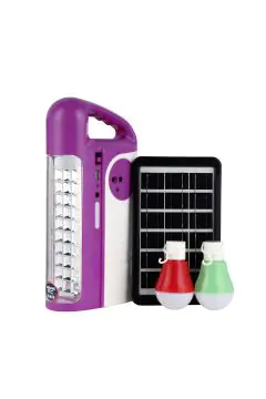 GEEPAS | Rechargeable LED Lantern with LED Bulb and Solar Panel | GE53035