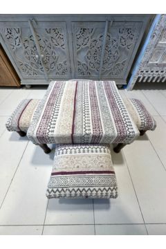 NAQSH GALLERY | Small Table Set With Four Chairs (Beige And Red) | 10000546