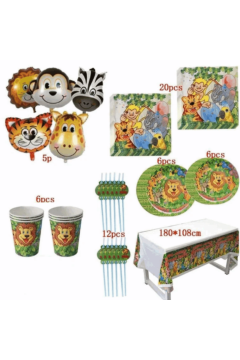 Jungle Animals  Birthday Party Decoration 56Pcs | MGS-068