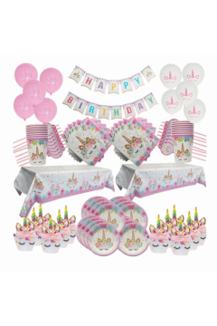 Unicorn Theme Birthday Decoration Set C 83Pcs | MGS-074