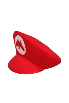Mario Bros Baseball Cap with Mustache for Birthday Party (Red) | MGS-092