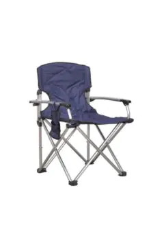 Aluminum Framed Folding Beach Chair with Side Pocket Blue