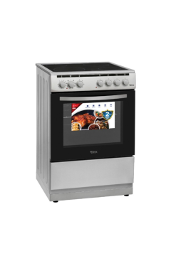 ORYX | 60x60 Vitro Ceramic cooker in silver 65ltr Oven | OCCF60VPLEL