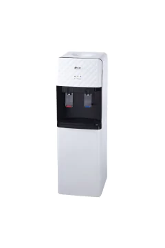 OSCAR | Hot & Cold 2 Tap Water Dispenser Top Loading With Cabiner White With Black Deco | OWD2TWC