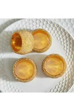 HOMEBOX | Blaze Embellished Napkin Ring - Set of 4 | 160924781