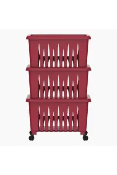 HOMEBOX | Cosmoplast 3-Tier Multipurpose Storage Rack with Wheels - 48x37x75 cm | 164065521