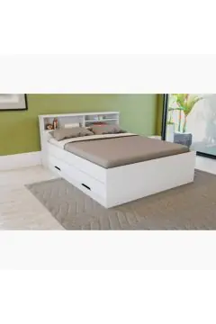 HOMEBOX | Londrina Queen Bed with Storage - 160x200 cm | 164396772