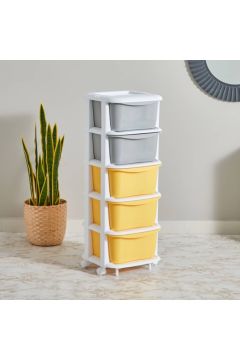 HOMEBOX | Kevin 5-Tier Storage Drawer Rack with Wheels - 37x37x90 cm | 164822918