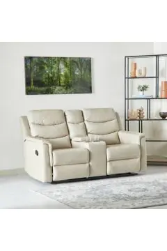 HOMEBOX | Vatican 2-Seater Fabric Recliner Sofa with Console and Cup Holder | 165340324