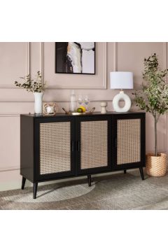 HOMEBOX | Nordic 3-Door Rattan Printed Sideboard | 166059701