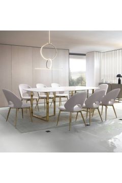 HOMEBOX | Pearl 8-Seater Sintered Stone Top Dining Set | 166395241