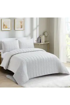 HOMEBOX | Knitnook Cotton Jersey 3-Piece King Summer Quilt Comforter Set - 220x240 cm | 166409235