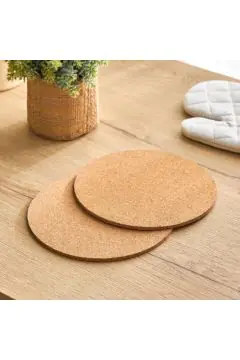 HOMEBOX | Liam 2-Piece Round Cork Trivet Set - 19 cm | 166529300
