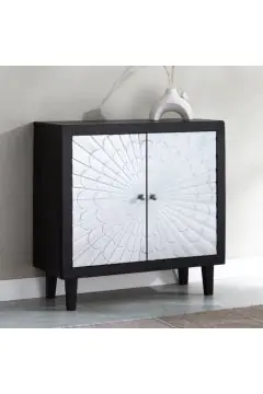 HOMEBOX | Sunburst Solid Wood Sideboard Buffet with Aluminium Cladded Doors | 166545639
