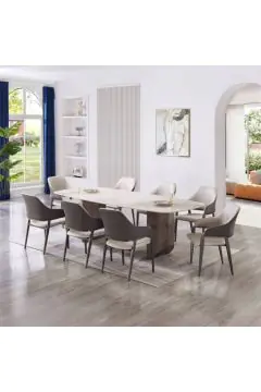 HOMEBOX | Linton 8-Seater Sintered Stone Dining Set | 166552870