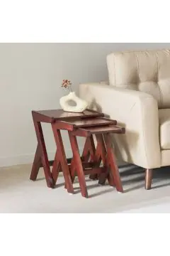 HOMEBOX | Levi 3-Piece Solid Wood Top Nesting Table Set | 166590101