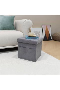 HOMEBOX | Franco Fabric Folding Ottoman with Storage | 166632519