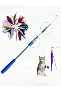Feather Teaser Stick Wand - Blue