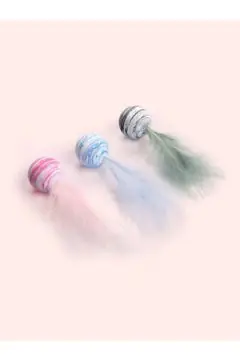 Multicolor Ball With Feather - Blue & White(1 Pc)