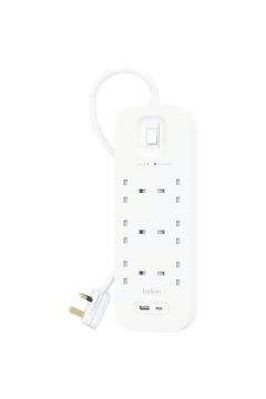 BELKIN | 6-Outlet Surge Protector 18W, Usb-A & Usb-C Ports, 2M Cord | SRB002ar2M