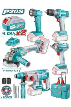 TOTAL | 5 Pcs Lithium-Ion industrial combo kit | TCKLI2019