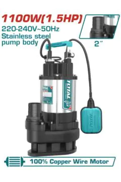TOTAL | Inox Sewage Water Submersile Pump with Cutting Blade 1.100W | TWP7110016