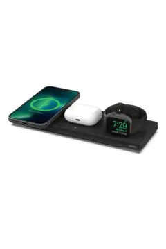 بيلكن | وسادة شحن لاسلكية 3 في 1 من BOOST ↑ CHARGE PRO مع MagSafe أسود | WIZ016myBK