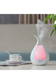 White 200Ml Aroma Diffuser With 7 Led Lights And Uk Plug Adaptor For A Soothing Experience | YD-033