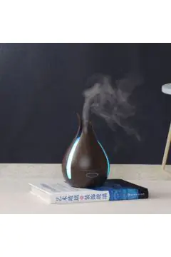 Dark Walnut 200Ml Aroma Diffuser With 7 Led Lights And Uk Plug Adaptor For A Timeless Appeal | YD-039