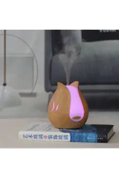 Light Walnut 200Ml Aroma Diffuser With 7 Led Lights And Uk Plug Adaptor For A Cozy Feel | YD-041