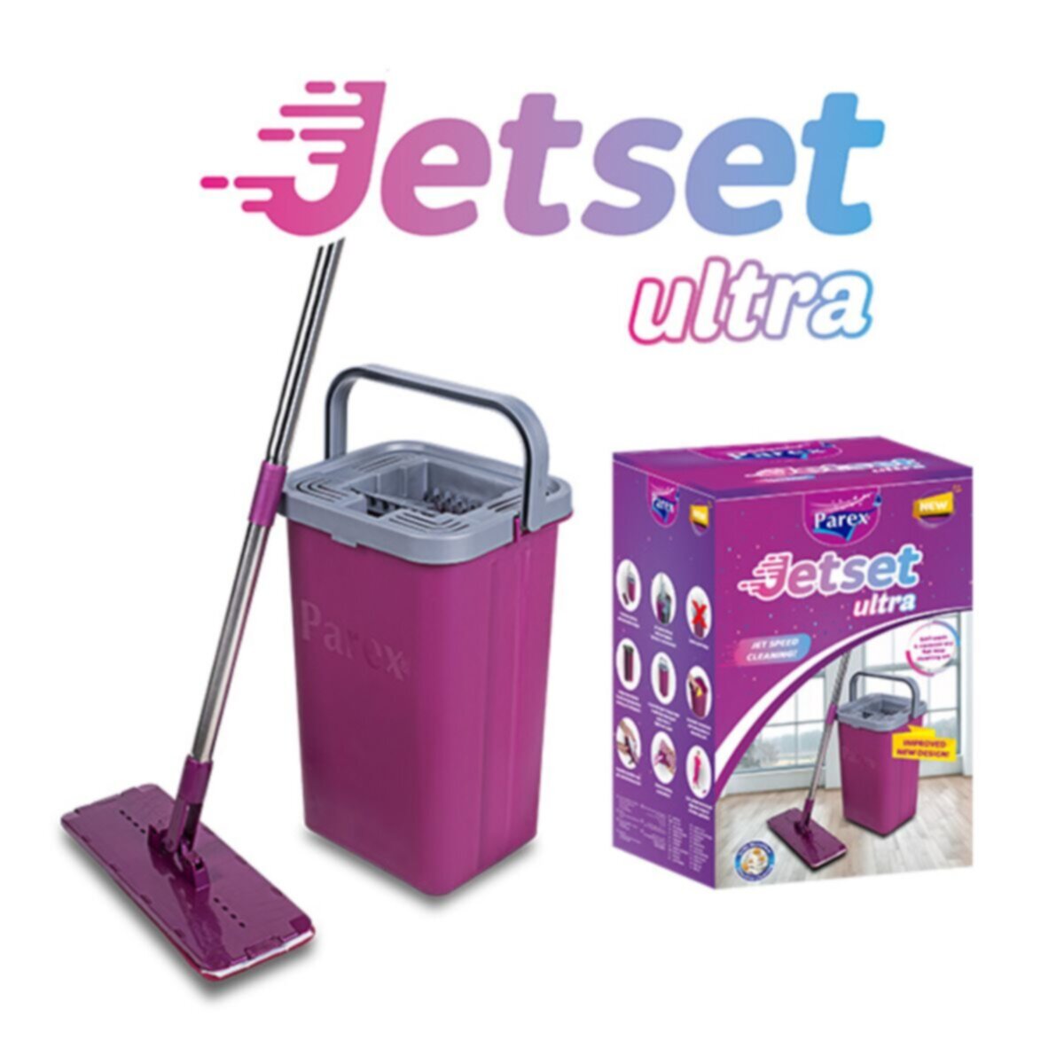 PAREX | Jetset Ultra Flat Mop Cleaning Set | PRX103HHL00110