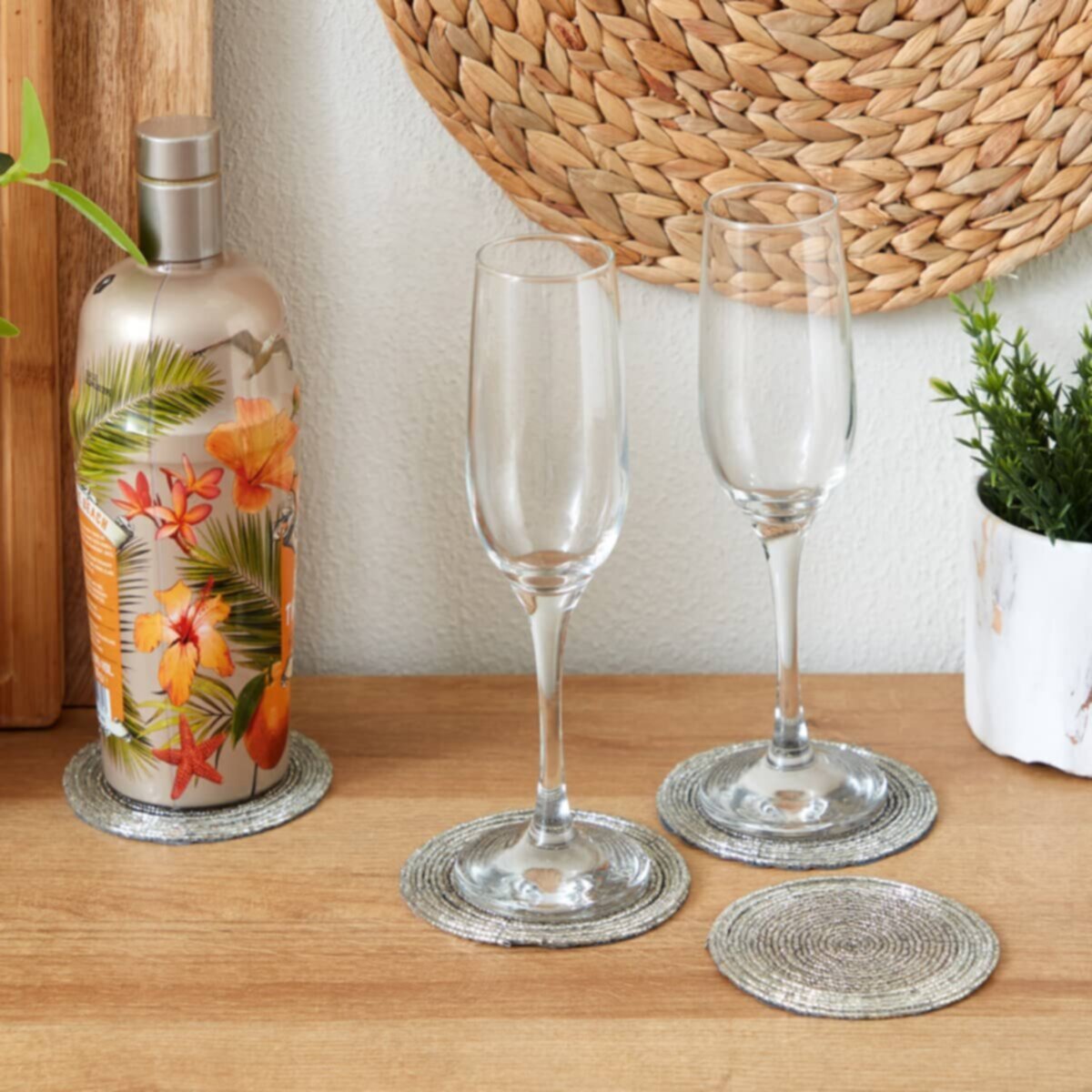 HOMEBOX | Blaze Beaded Coaster - Set of 4 | 158454172