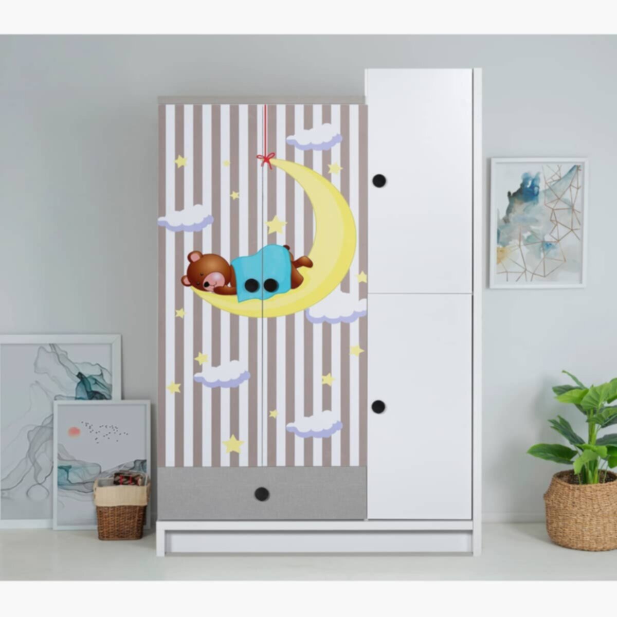 HOMEBOX | Paddington 3-Door Wardrobe with Drawer | 165303344