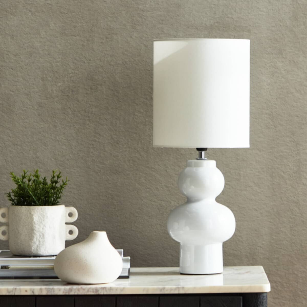 HOMEBOX | Caspian Ceramic Table Lamp - 19x19x48 cm | 166195178