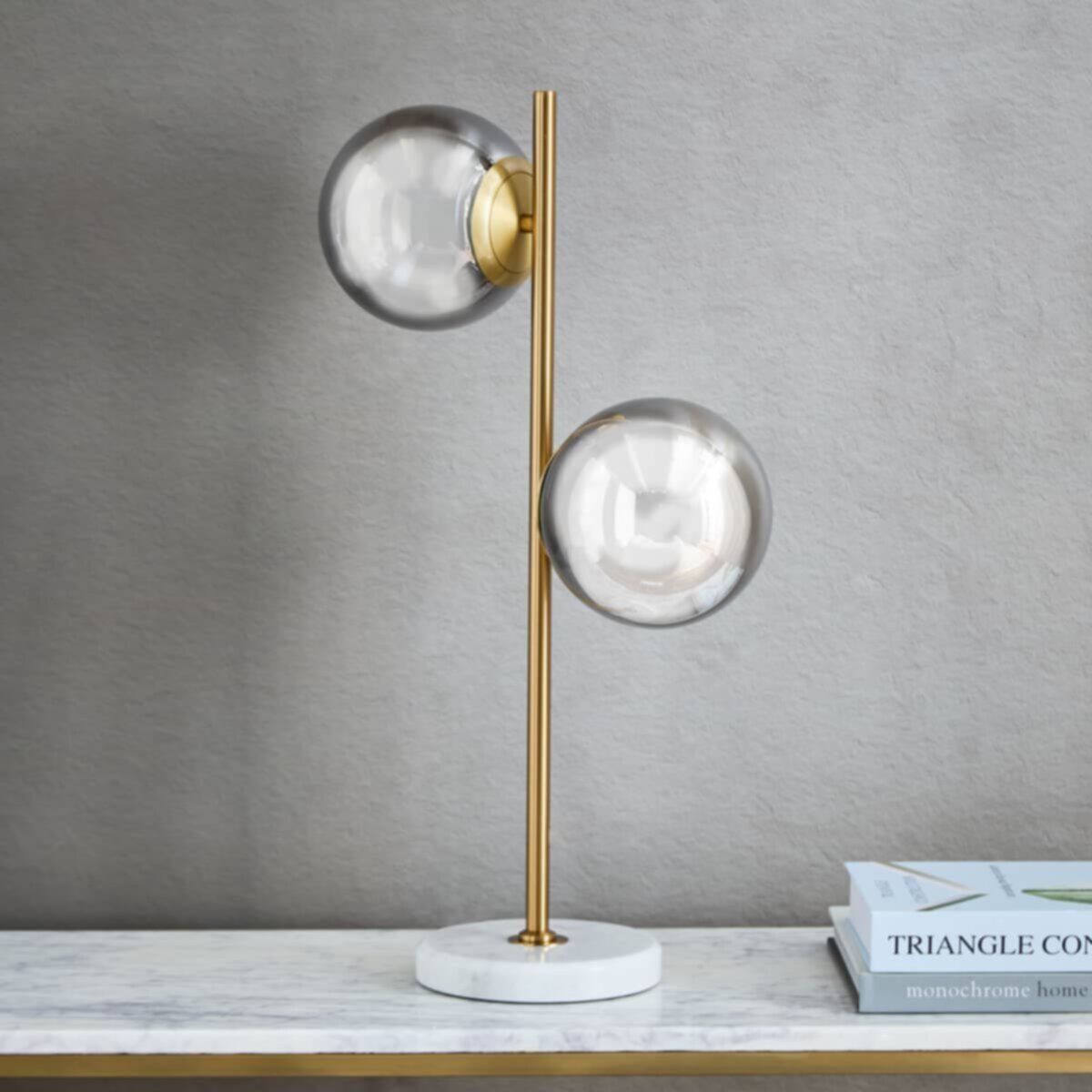 HOMEBOX | Marisha Metal and Glass Table Lamp with Marble Base - 59 cm | 166203938