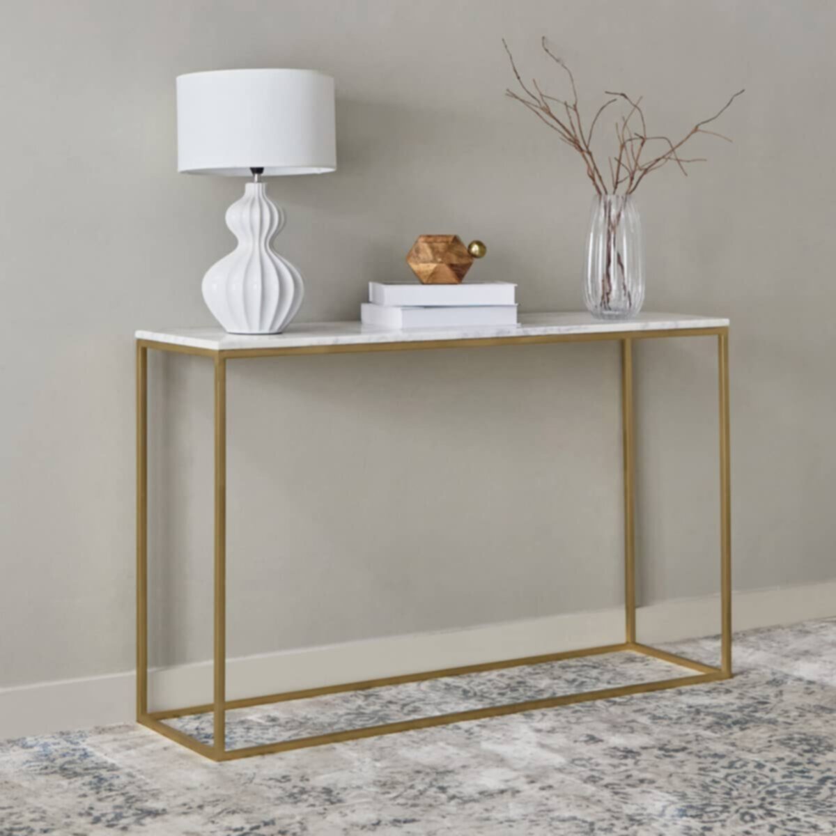 HOMEBOX | Turin Marble Top Console Table | 166218164