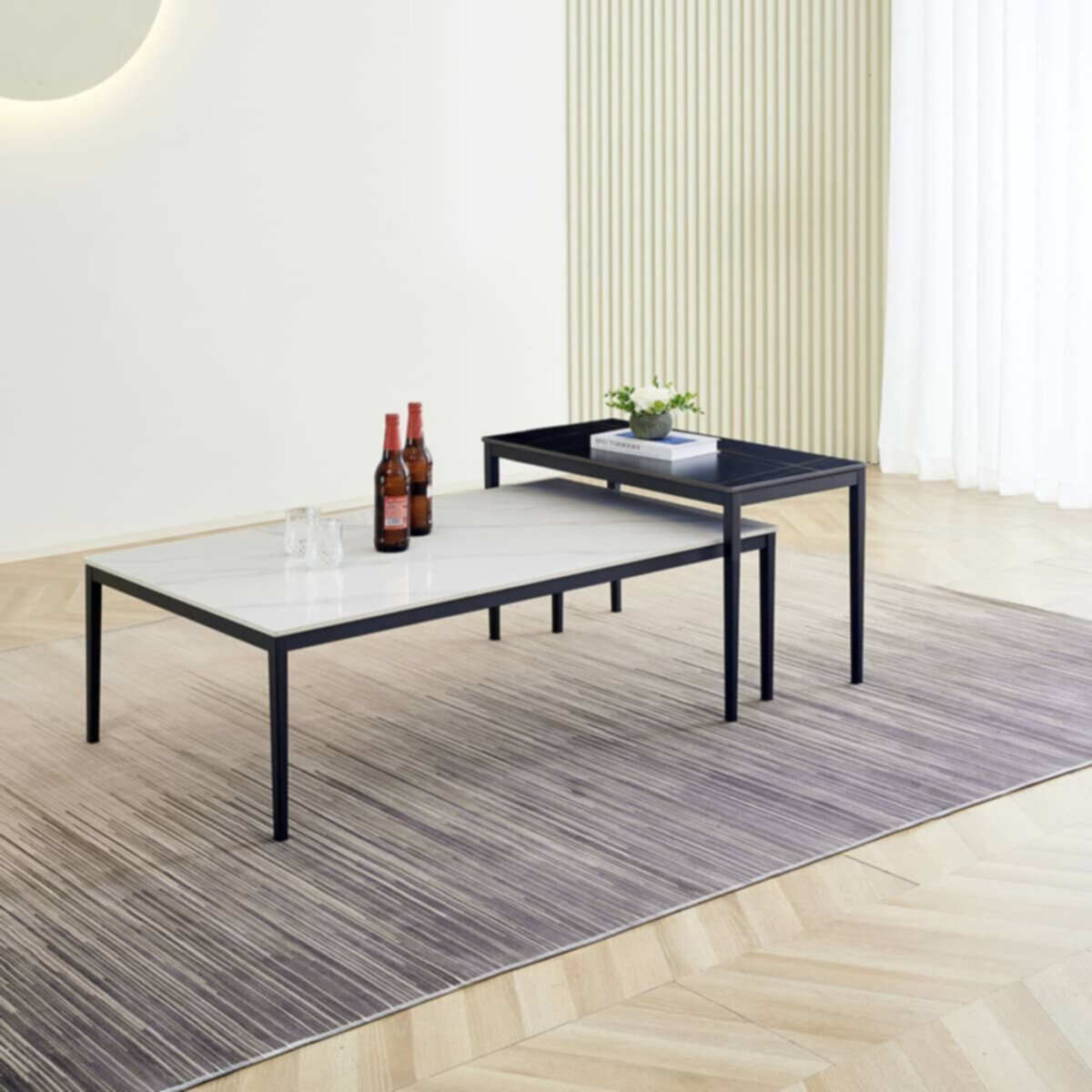 HOMEBOX | Baron Sintered Stone Rectangular Coffee Table - Set of 2 | 166246942