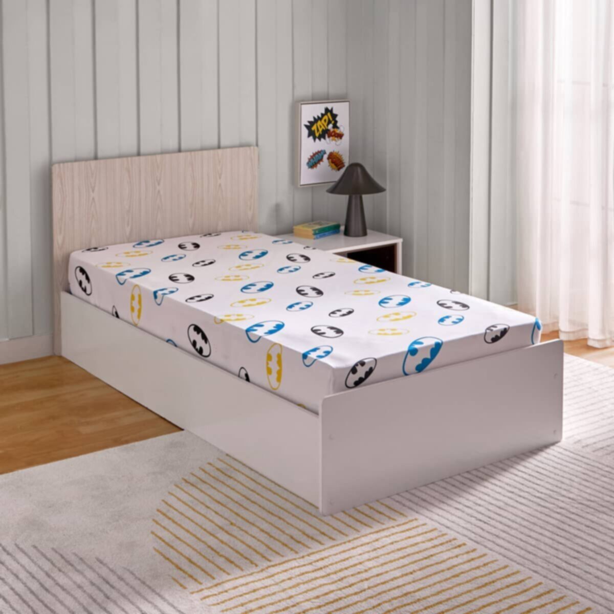HOMEBOX | Batman Single Fitted Sheet - 90x200+25 cm | 166302416