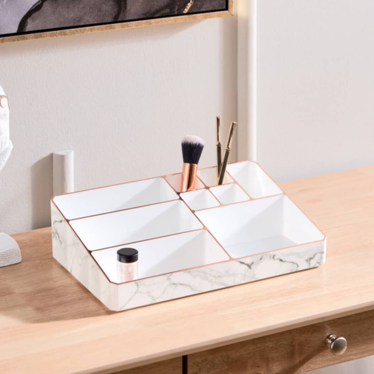 HOMEBOX | Marble Cosmetic Organiser - 31.3x19.4x8.3 cm | 166342037