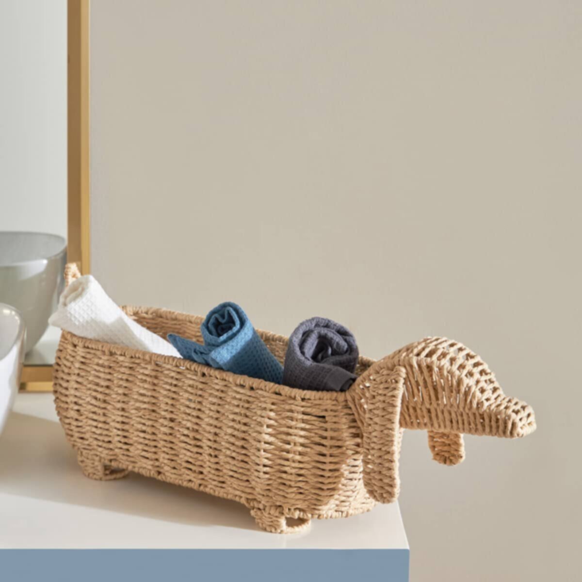 HOMEBOX | Natura Doggy Paper Rope Basket - 58x16x21 cm | 166630421