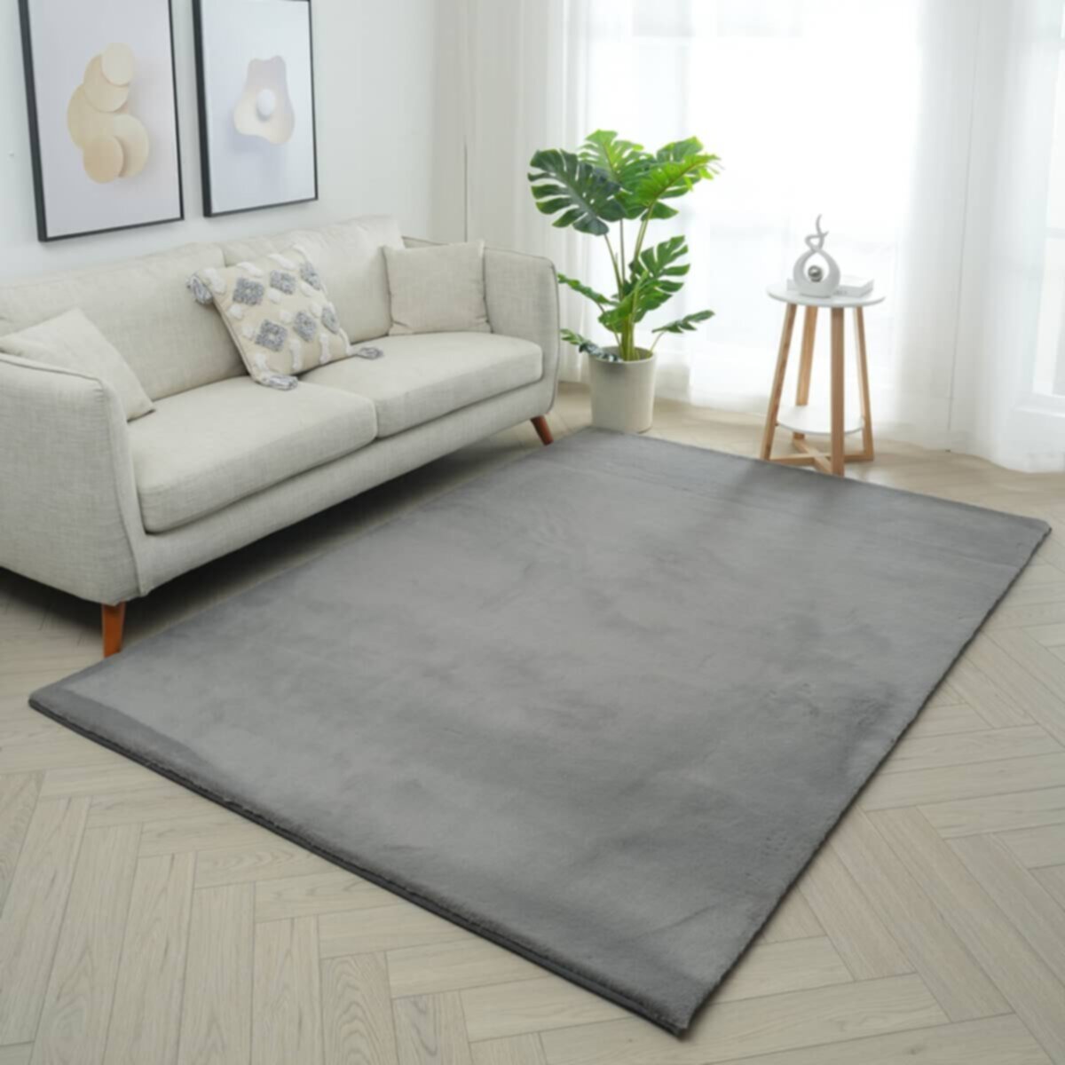 HOMEBOX | Faux Rabbit Fur Rug - 160x230 cm | 166640528