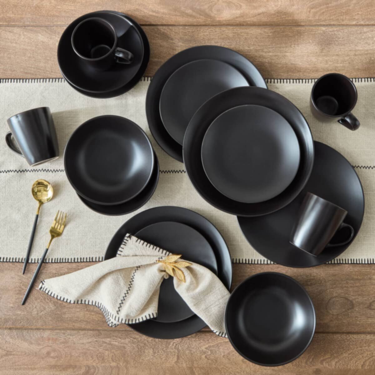 HOMEBOX | Eclipse 16-Piece Stoneware Dinner Set | 166707238