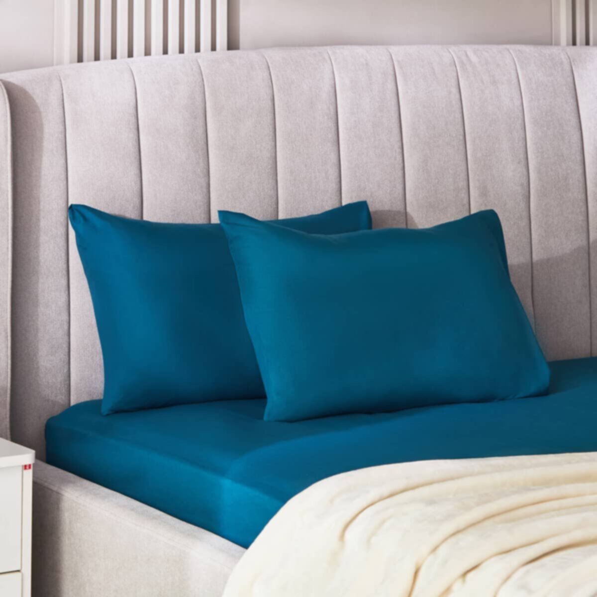 HOMEBOX | Derby 2-Piece Solid Microfibre Pillowcase Set - 45x70 cm | 166721007