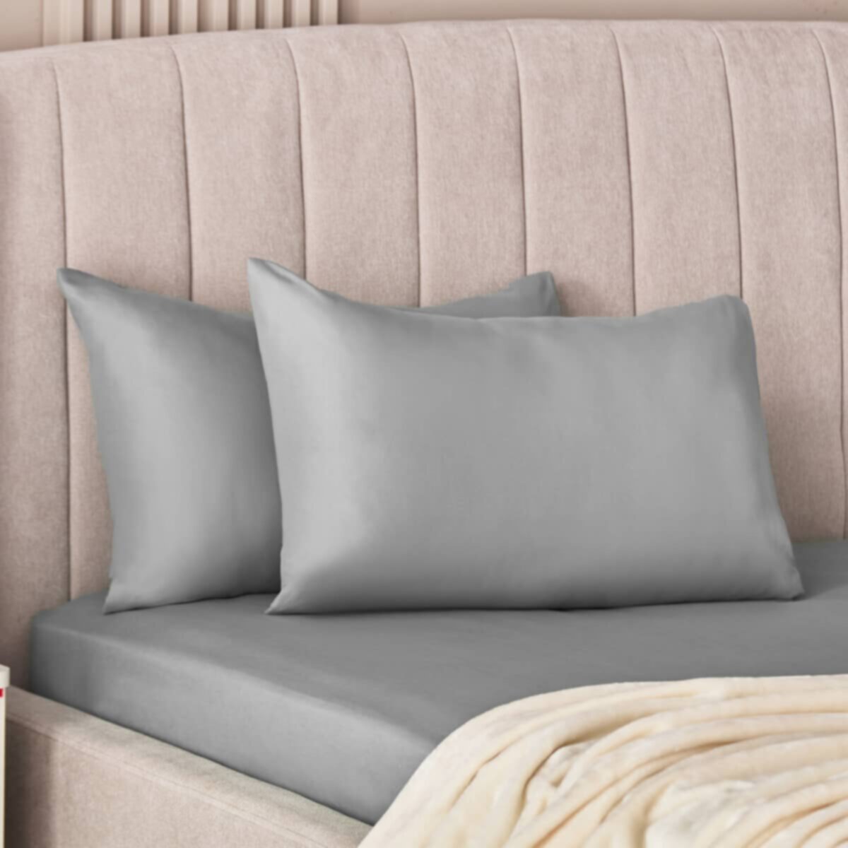 HOMEBOX | Derby 2-Piece Solid Microfibre Pillowcase Set - 45x70 cm | 166721024