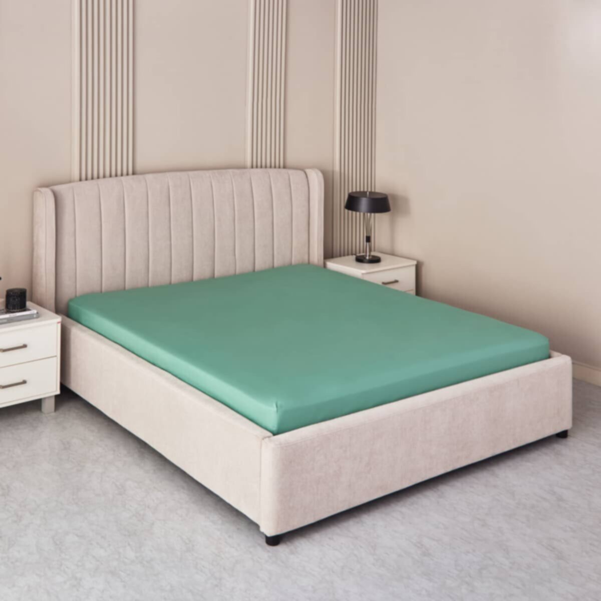 HOMEBOX | Derby Solid King Microfibre Fitted Sheet - 180x200+25 cm | 166721040