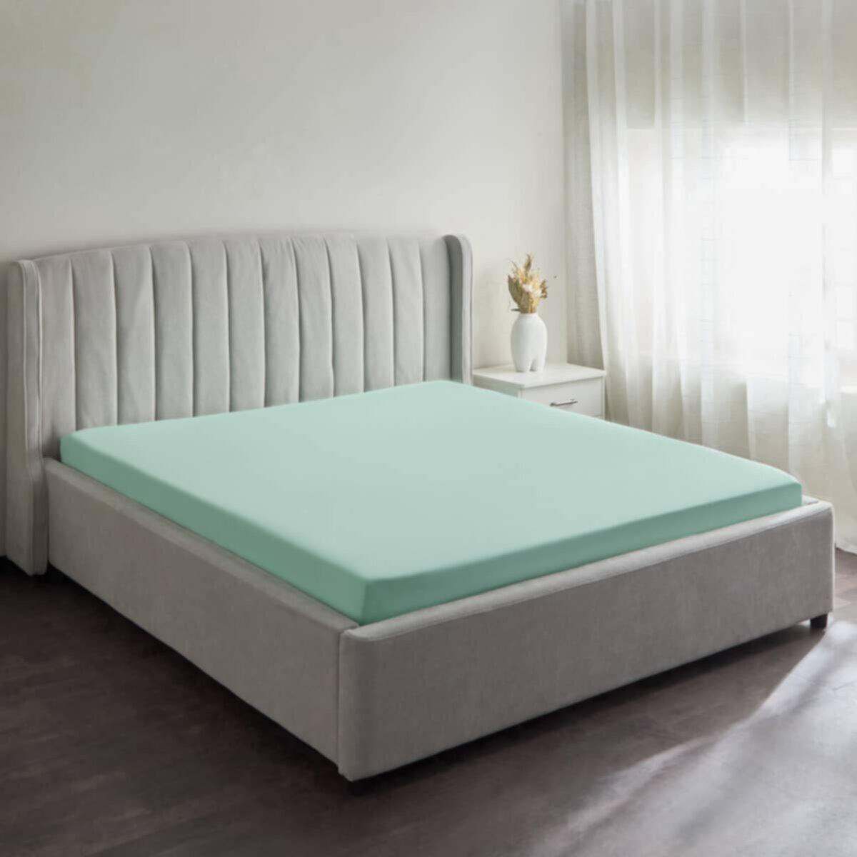 HOMEBOX | Derby Solid King Microfibre Fitted Sheet - 180x200+25 cm | 166721041
