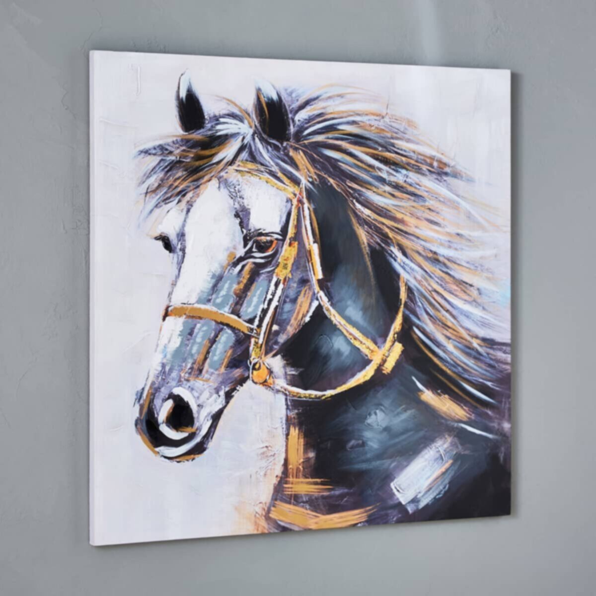 HOMEBOX | Walmer Horse Hand Painting - 100x3x100 cm | 166827004