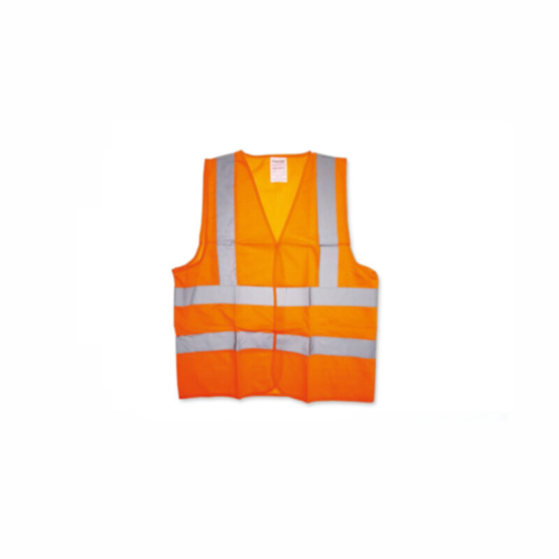 CLARKE | Polyester Safety Jacket Orange Color 3 Pockets Size- Small With Zip Fastner & 2inch Reflective Tape  | SJOSC