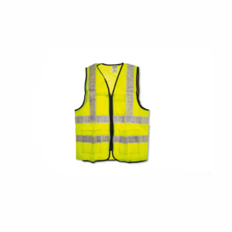 CLARKE | Polyester Safety Jacket Yellow Color 3 Pockets Size- 3XL With Zip Fastner & 2inch Reflective Tape  | SJY3XLC