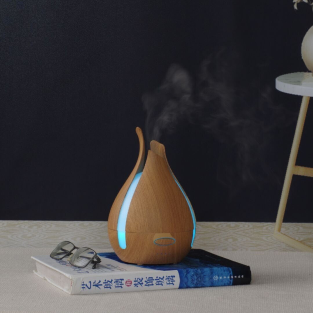 Light Walnut 200Ml Aroma Diffuser With 7 Led Lights And Uk Plug Adaptor For A Warm Aesthetic | YD-039
